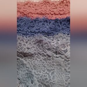 3 pairs lace thongs